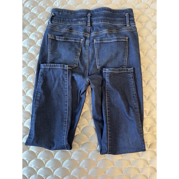 Ann Taylor Jeans Women's Sz 4 High Rise Skinny Dark Wash 3 Button Stretch Shape - Picture 5 of 7